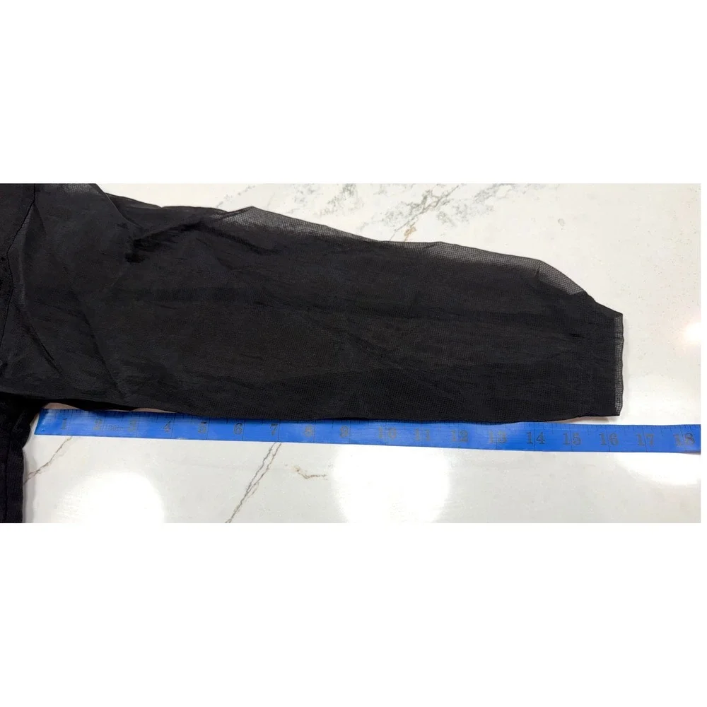 VSX Victoria's Secret Black Sheer Ripstop‎ Windbreaker Cropped Jacket Medium NEW
